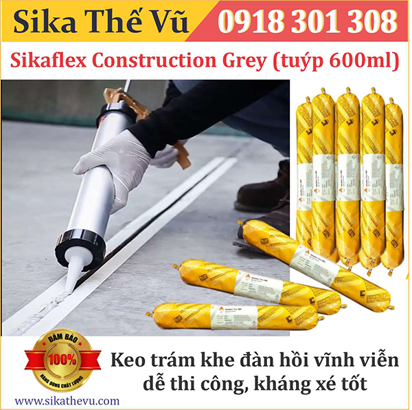 Sikaflex Construction Grey (tuýp 600ml) - Sika Thế Vũ - Công Ty TNHH Xây Dựng Thương Mại Thế Vũ
